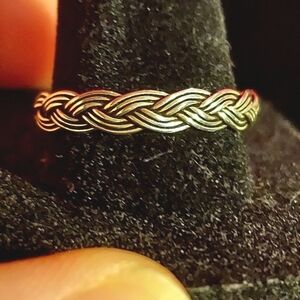 Braided Stackable Eternity Sterling Silver Ring Size 10.5
